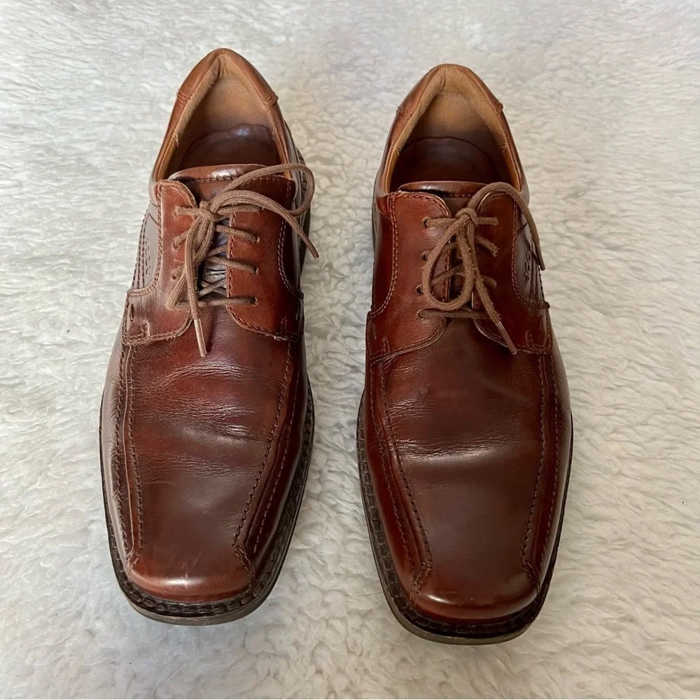 Ecco Brown Leather Oxford Men’s Comfort Shoes size 43 US 10